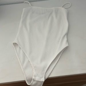 Ribbed square neck Bodysuit